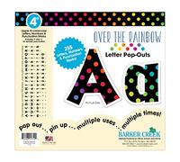 Barker Creek Letter Pop-Outs, 4" Over The Rainbow, Multicolor Designer Letters for Bulletin Boards, Breakrooms, Reception Areas, Signs, Displays, and More! 4", 255 Characters per Set (1712)