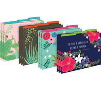 Barker Creek Petals & Prickles File Folders on 14pt Stock, Set of 12, Letter Size, 1/3 Cut Tabs, Home, School and Office Supplies (2000)
