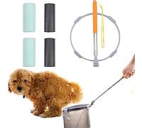 BARKIE Dog Poop Catcher with 120 Bags - 55" Extendable Handle, No Cleaning Required After Use, No Residue Left Behind, Lightweight and Portable, Stainless Steel Construction, for Small and Large Dogs
