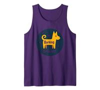 Barking Brilliant Dog Lover Graphic Sticker Tank Top, Men, Purple, M