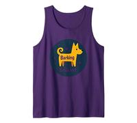 Barking Brilliant Dog Lover Graphic Sticker Tank Top, Men, Purple, S