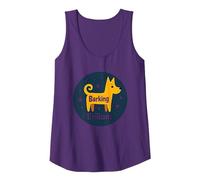 Barking Brilliant Dog Lover Graphic Sticker Tank Top, Women, Purple, M