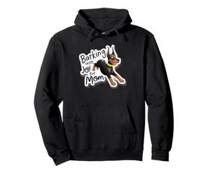 Barking for Mom Happy Black Tan Dog Lover Pullover Hoodie