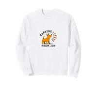 Barking From Joy: Cheerful Shorkie Dog Lover Sweatshirt, Adult Unisex, White, X-Large