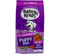 Barking Heads Complete Dry Dog Food 6kg - Puppy All Hounder Puppy Days Turkey - Natural Grain Free Hypoallergenic for Sensitive Digestion & Development - Vet Approved