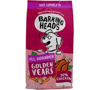 Barking Heads Dry Dog Food for Senior Dogs - Golden Years - 100% Natural Free-Run Chicken and Fish with No Artificial Flavours, Optimal Protein and Fat Levels for Senior Dogs, 12 kg