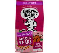 Barking Heads Complete Dry Dog Food 12kg - Senior All Hounder Golden Years Chicken - Natural Senior Recipe with Joint Support - Vet Approved