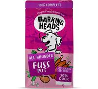 Barking Heads Complete Dry Dog Food 2kg - Adult All Hounder Fuss Pot Duck - Natural Grain Free Hypoallergenic for Fussy Eaters & Sensitive Stomachs -