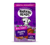 Barking Heads Hypoallergenic Dry Puppy Food 6kg, Turkey, For Large Breeds | Made With Natural & Freshly Prepared Ingredients. For Sensitive Skin & Tummies. No Nasties or Fillers