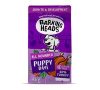 Barking Heads Hypoallergenic Dry Puppy Food 6kg, Turkey, Grain-Free | Made With Natural & Freshly Prepared Ingredients. For Sensitive Skin & Tummies. No Nasties or Fillers