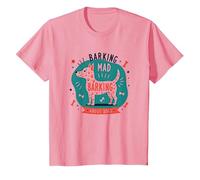 Barking Mad About Dogs Whimsical Pet Lover T-Shirt, Kids, Pink, 4 Years
