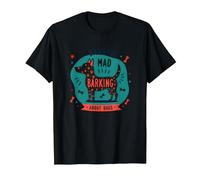 Barking Mad About Dogs Whimsical Pet Lover T-Shirt, Men, Black, L