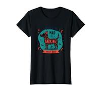 Barking Mad About Dogs Whimsical Pet Lover T-Shirt, Women, Black, L