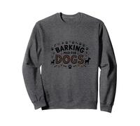 Barking Mad for Dogs: Whimsical Pet Lover Sweatshirt, Adult Unisex, Dark Heather Grey, XXL