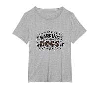 Barking Mad for Dogs: Whimsical Pet Lover T-Shirt, Women's Plus, Heather Grey, 3X