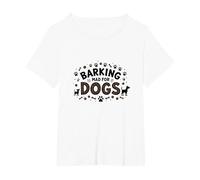 Barking Mad for Dogs: Whimsical Pet Lover T-Shirt, Women's Plus, White, 2X