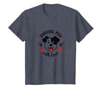 Barking Mad with Love: Cute Dog Lover Graphic T-Shirt, Kids, Heather Blue, 2 Years