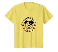 Barking Mad with Love: Cute Dog Lover Graphic T-Shirt, Kids, Lemon, 2 Years