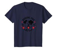 Barking Mad with Love: Cute Dog Lover Graphic T-Shirt, Kids, Navy, 2 Years