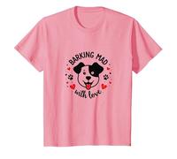 Barking Mad with Love: Cute Dog Lover Graphic T-Shirt, Kids, Pink, 2 Years
