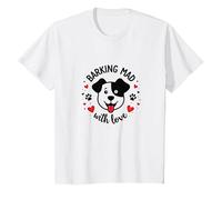 Barking Mad with Love: Cute Dog Lover Graphic T-Shirt, Kids, White, 2 Years