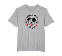 Barking Mad with Love: Cute Dog Lover Graphic T-Shirt, Men's Big and Tall, Heather Grey, 6X Tall