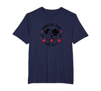 Barking Mad with Love: Cute Dog Lover Graphic T-Shirt, Men's Big and Tall, Navy, 4X Tall