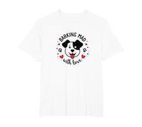 Barking Mad with Love: Cute Dog Lover Graphic T-Shirt, Men's Big and Tall, White, 5X Tall