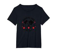 Barking Mad with Love: Cute Dog Lover Graphic T-Shirt, Women's Plus, Black, 2X