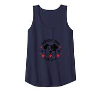 Barking Mad with Love: Cute Dog Lover Graphic Tank Top, Women, Navy, XXL