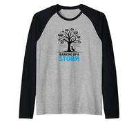 Barking Up A Storm: Whimsical Dog Lovers Tree Raglan Baseball Tee, Men, Black/Athletic Heather, XXL