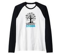 Barking Up A Storm: Whimsical Dog Lovers Tree Raglan Baseball Tee, Men, Black/White, XXL