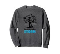Barking Up A Storm: Whimsical Dog Lovers Tree Sweatshirt, Adult Unisex, Dark Heather Grey, L
