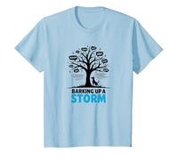 Barking Up A Storm: Whimsical Dog Lovers Tree T-Shirt, Kids, Baby Blue, 4 Years