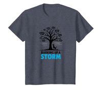 Barking Up A Storm: Whimsical Dog Lovers Tree T-Shirt, Kids, Heather Blue, 4 Years