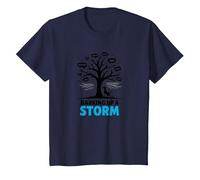 Barking Up A Storm: Whimsical Dog Lovers Tree T-Shirt, Kids, Navy, 8 Years