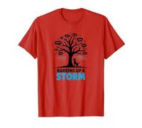 Barking Up A Storm: Whimsical Dog Lovers Tree T-Shirt, Men, Red, M