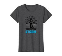 Barking Up A Storm: Whimsical Dog Lovers Tree T-Shirt, Women, Dark Heather Grey, M
