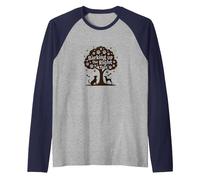 Barking Up The Right Tree Dog Lover Paw Raglan Baseball Tee, Men, Navy/Athletic Heather, S