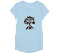 Barking Up The Right Tree Dog Lover Paw T-Shirt, Girls, Baby Blue, Small