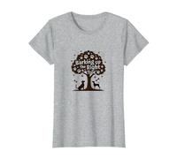 Barking Up The Right Tree Dog Lover Paw T-Shirt, Women, Heather Grey, L