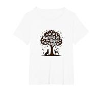 Barking Up The Right Tree Dog Lover Paw T-Shirt, Women's Plus, White, 3X