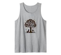 Barking Up The Right Tree Dog Lover Paw Tank Top, Men, Heather Grey, S