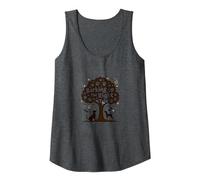 Barking Up The Right Tree Dog Lover Paw Tank Top, Women, Dark Heather Grey, XL