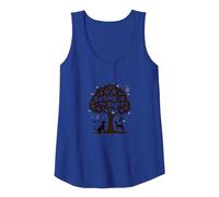 Barking Up The Right Tree Dog Lover Paw Tank Top, Women, Royal Blue, XL