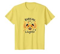 Barking with Laughter: Joyful Dog Lover T-Shirt, Kids, Lemon, 4 Years