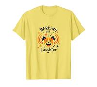 Barking with Laughter: Joyful Dog Lover T-Shirt, Men, Lemon, S