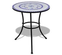 barkla mosaic bistro table in blue and white
