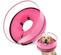 BARKLESS Dog Cone Alternative After Surgery, Comfortable Dog Donut Collar with Protective Shield to Stop Licking, Patented Adjustable Donut Cone for Post-Surgery & Wound Healing