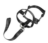 Barkless Dog Head Collar, Adjustable Black Nylon No Pull Head Halter for Dogs, Stop Pulling and Choking on Walks - XL